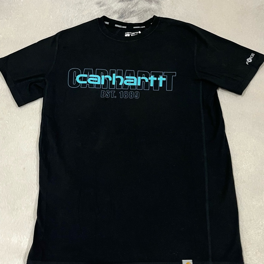 Carhartt Black Tee with Blue Logo